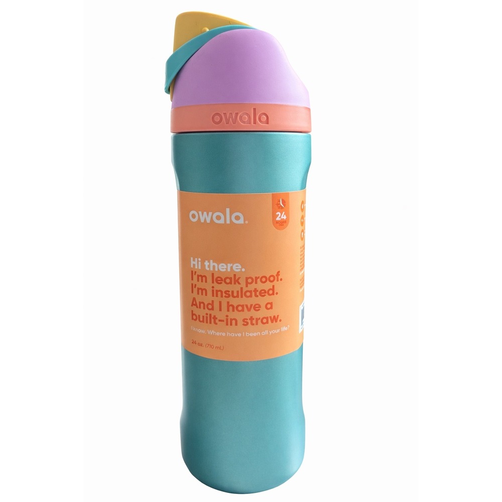 Owala FreeSip 24oz Insulated‎ Stainless Steel Water Bottle Tropical Mirage New